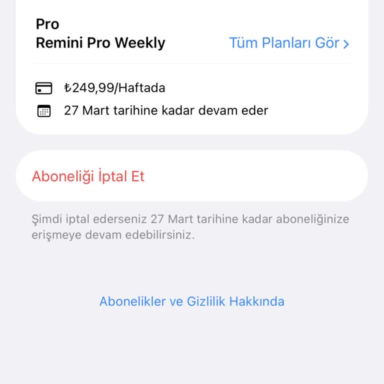 Remini'de İzinsiz Yenilenen Abonelik Ve 250 TL Kesinti