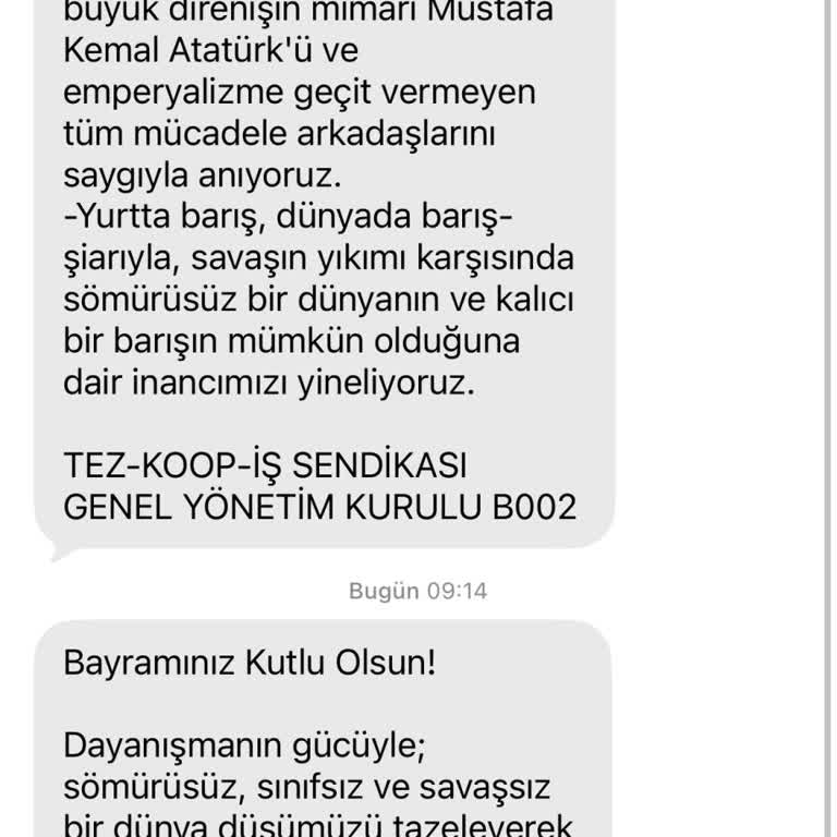 Tez-Koop-İş Sendikası Üyelik İptali Sonrası Gelen SMS’ler Durmuyor