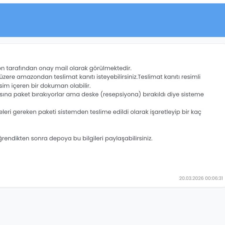 Teslimat Kanıtı Olmasına Rağmen Depo Paketi Bulamadı Ve Sorumluluk Almıyor