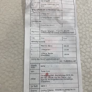 Yemeksepeti Üzerinden Popeyes Siparişinde Eksik Ve Bozuk Ürünler, Hijyen İhlali