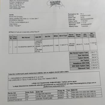 Garanti Kapsamındaki Çamaşır Makinesi Değişimi İçin Ek Ücret Talebine Karşı Çıktım
