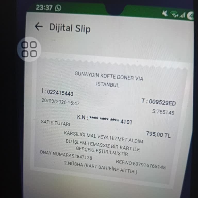 Viaport Günaydın Restoran’da 215 TL Fazla Tahsilat