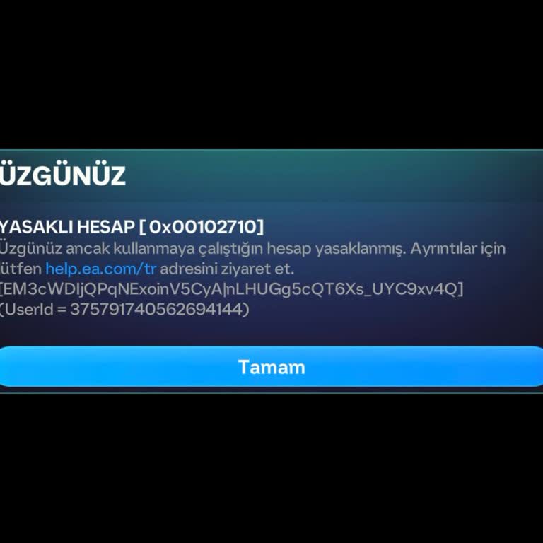 Açıklama Olmadan Haksız Kalıcı Ban Ve Cevapsız Destek EA Hesabım