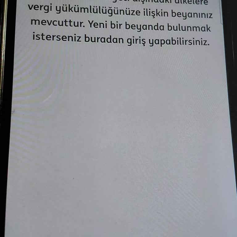 ING Bank Mobil Uygulamasındaki Yanlış Vergi Yükümlülüğü Uyarısı