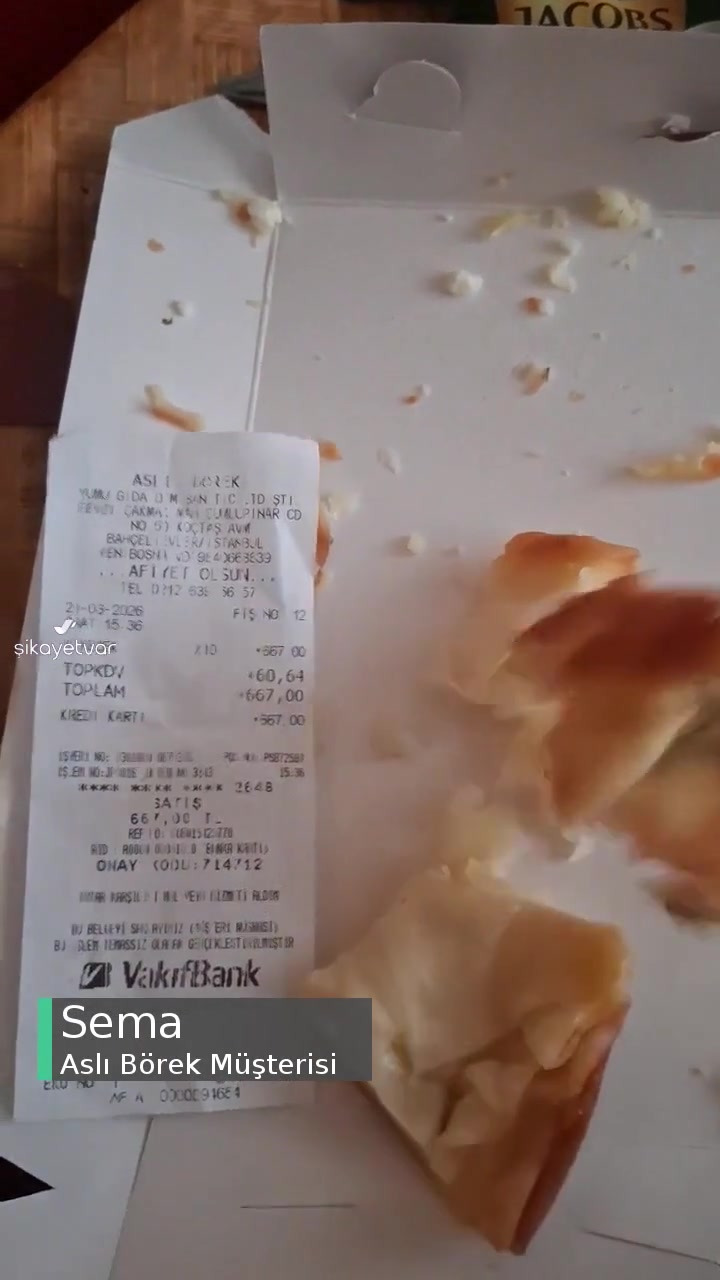 Aslı Börek İsmi: Tatsız Tuzsu Kuru Soğuk Pahalı Börek Olmalıymış videonun kapak resmi