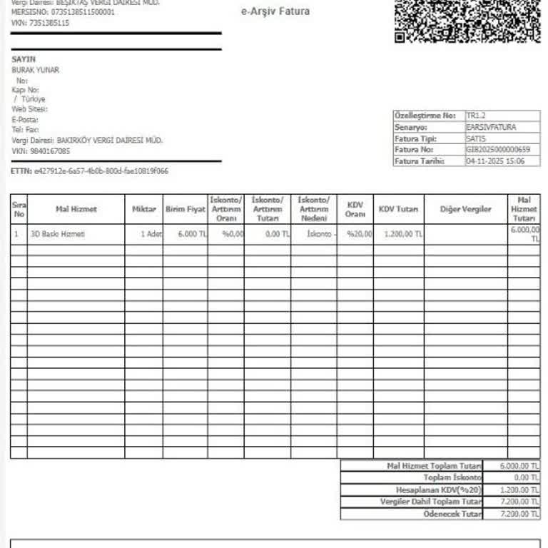 Teslim Edilmemiş 3D Yazıcı Siparişi Ve İadesiz Ödeme