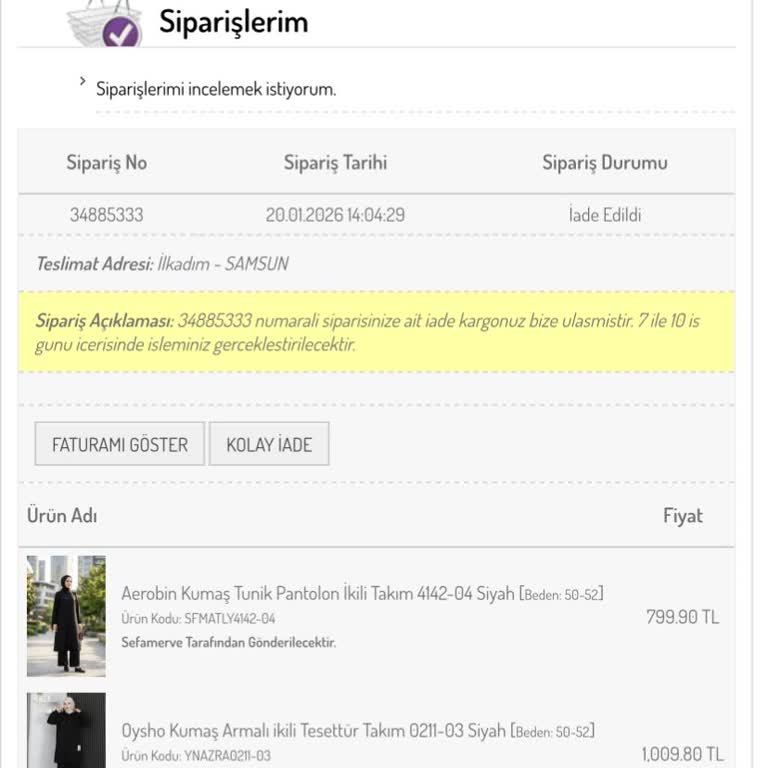 Sefamerve'de İade Ödememin İki Ay Boyunca Gecikmesi Ve İletişim Eksikliği