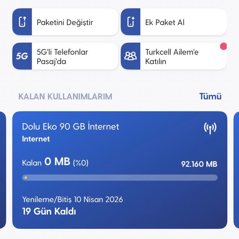 Turkcell 90 GB Eko Dolu Pakette Veri Tüketiminde Haksızlık Ve İade Talebi
