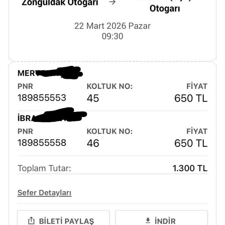 Pamukkale Turizm'de Satın Alınan Koltuklar Verilmedi, Güvenlik Endişesi Ve İade Talebi