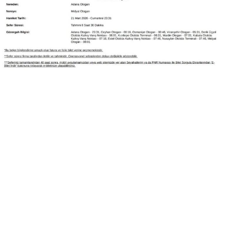 Biletimi Kullanamadığım İçin 1000 TL İade Talebi