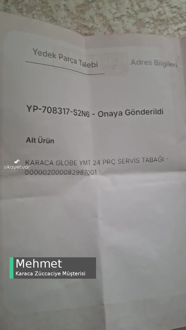 Karaca Yemek Takımı İçireği Standart Boyutta Gelmedi! videonun kapak resmi