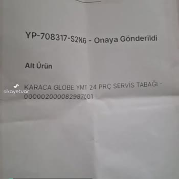 Karaca Yemek Takımı İçireği Standart Boyutta Gelmedi!