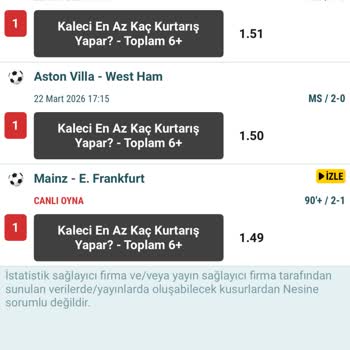 Kaleci Kurtarış İstatistiği Nedeniyle Kuponum Haksızca Kaybetti