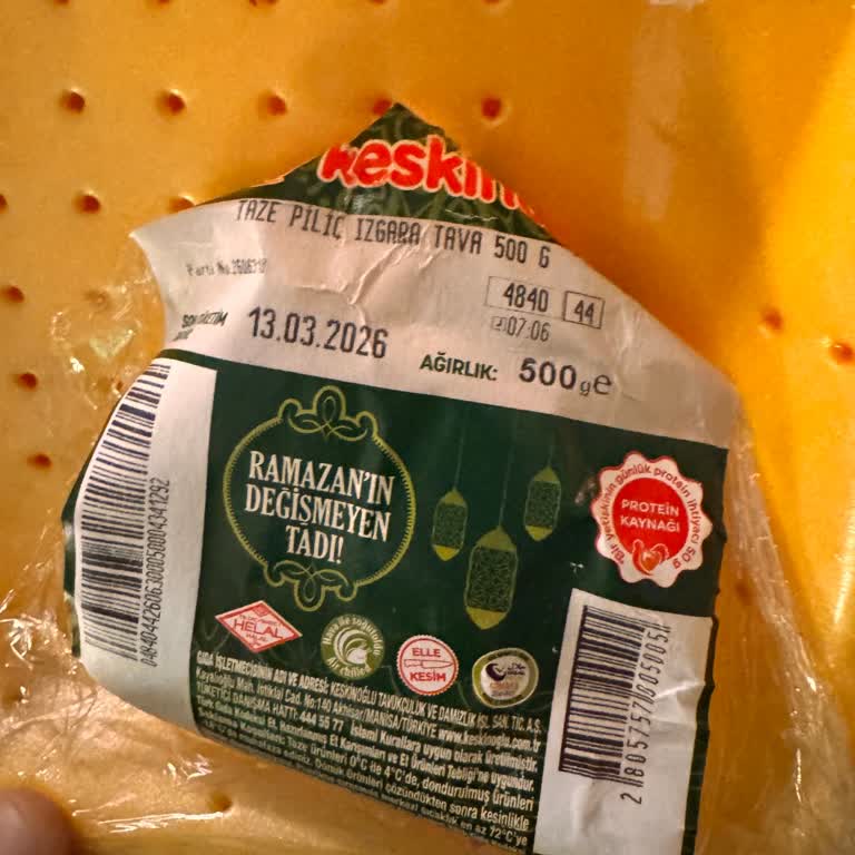 Keskinoğlu 500 Gramlık Piliç Izgara Tava Pişirildiğinde 300 Gram Kaldı