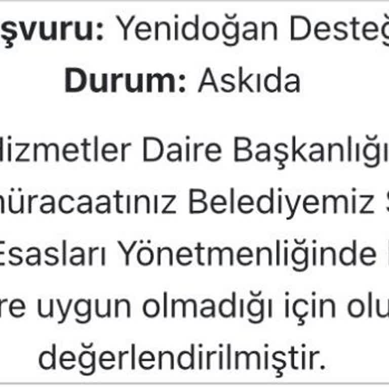 İBB Yeni Doğan Desteği Başvurumun Açıklama Olmadan Reddedilmesi Ve Adalet Talebi