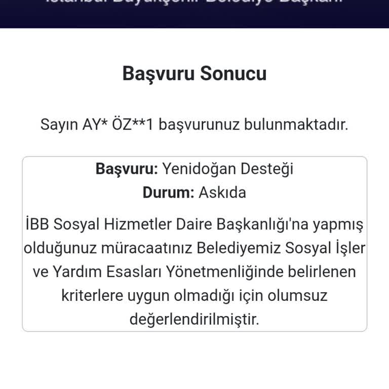Yeni Bebek Paketi Başvurusu Açıklamasız Reddedildi