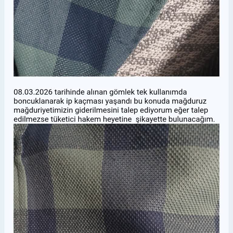 Kırklareli Lüleburgaz 39 Burda AVM Şubesinden Alınan Gömlekte Ayıplı Ürün Ve İade Talebi