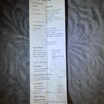 Kaba Servis Davranışı Ve Haksız 900 TL Ücret Talebi