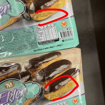 Migros Şubesinde Süresi Geçmiş Tatlılar Raflarda Bırakıldı
