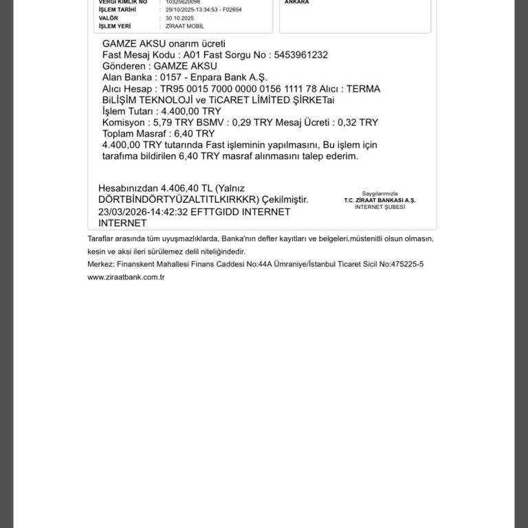 Servisin Çözüm Sunmaması Ve 4.500 TL İade İsteği