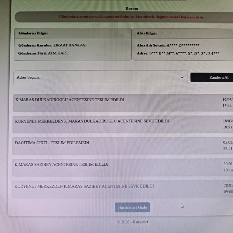 Ziraat Bankası Kuryenet Kart Teslimatı 45 Gün Gecikti