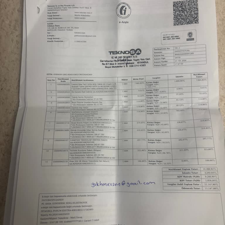 Teknosa'dan Alınan Tabletin Wi-Fi Kopma Sorunu Ve İade Talebi