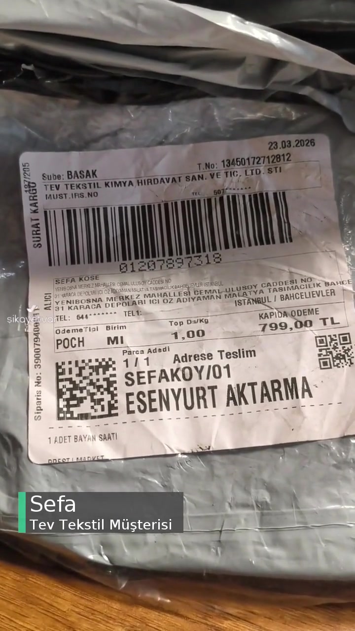 Tev Tekstil Sipariş Farklı Gelen Ürün Farklı videonun kapak resmi