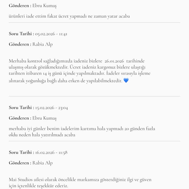 6.479,60 TL İade Bedelinin Geri Ödenmemesi Ve Yanıtsız Müşteri Hizmetleri