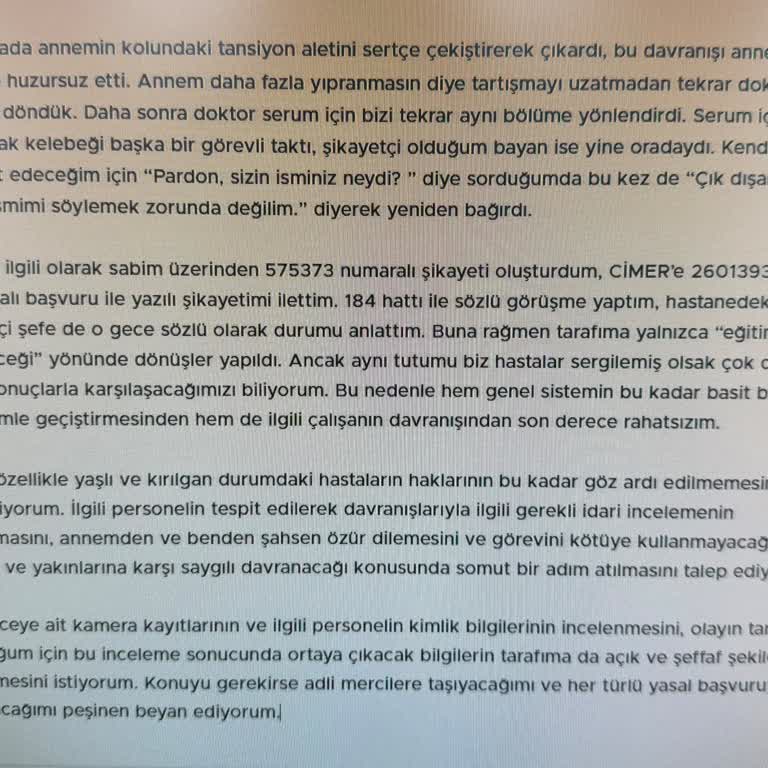 Acil Tıpta 69 Yaşındaki Hastaya Yönelik Kaba Ve Saygısız Davranış