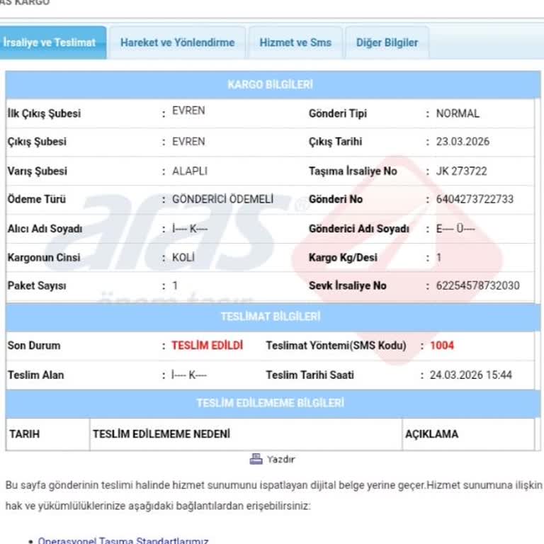 Aras Kargo Yanlış Kapıya Bırakma Ve Güvenlik Riski