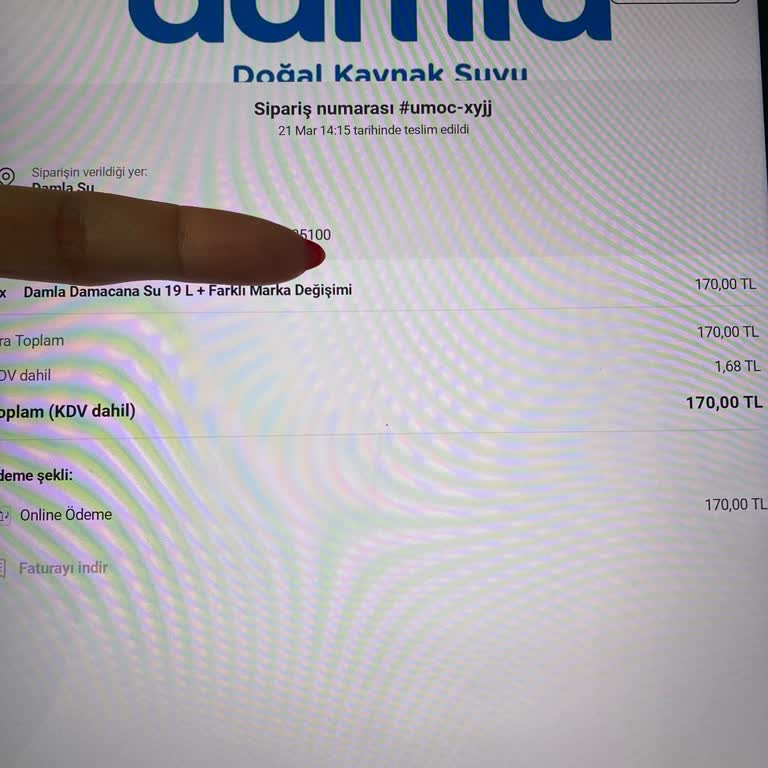 Teslim Edilmeyen Su Siparişi İçin Kredi Kartı İadesi Talebi