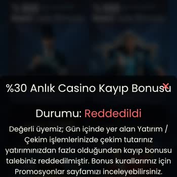 Kayıp Bonusunun Verilmemesi Ve Haksız Oyun Ödemeleri