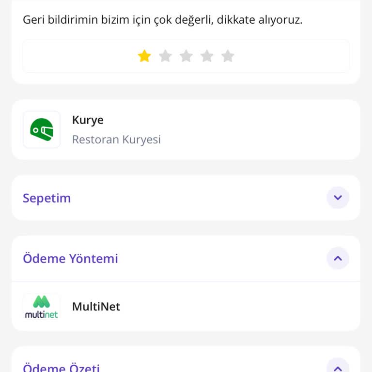 Getir Yemek’te Multinet Ödemesi Reddedildi