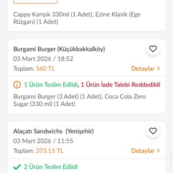 Soğuk Yemek Ve Dökülen Kahve İçin İade Reddi