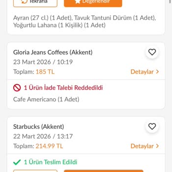 Soğuk Yemek Ve Dökülen Kahve İçin İade Reddi