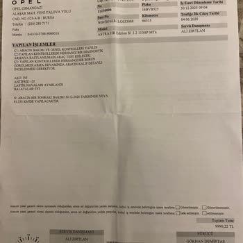 Opel Astra’da Yetkili Servisin Yanıltıcı Yağ Kullanımı Ve Motor Çöküşü