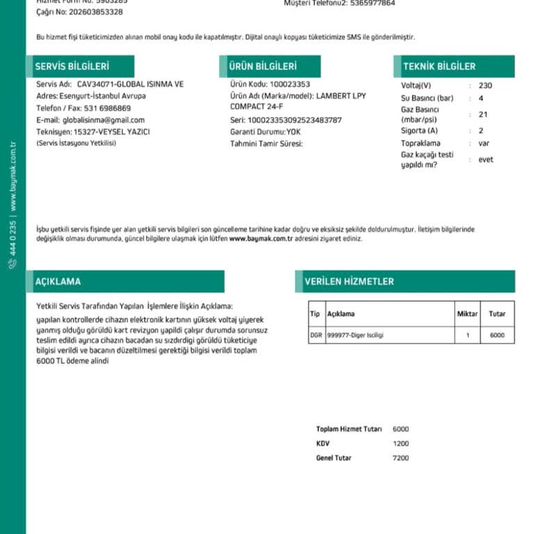 Yüksek Voltaj Nedeniyle Kombi Hasarının 6 Bin TL Tazmini Talebi