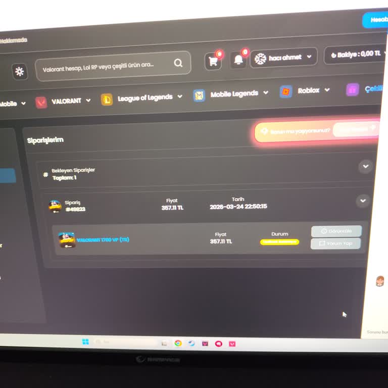 Stokta Olmayan Valorant VP Satışı Ve İadenin Gerçekleşmemesi