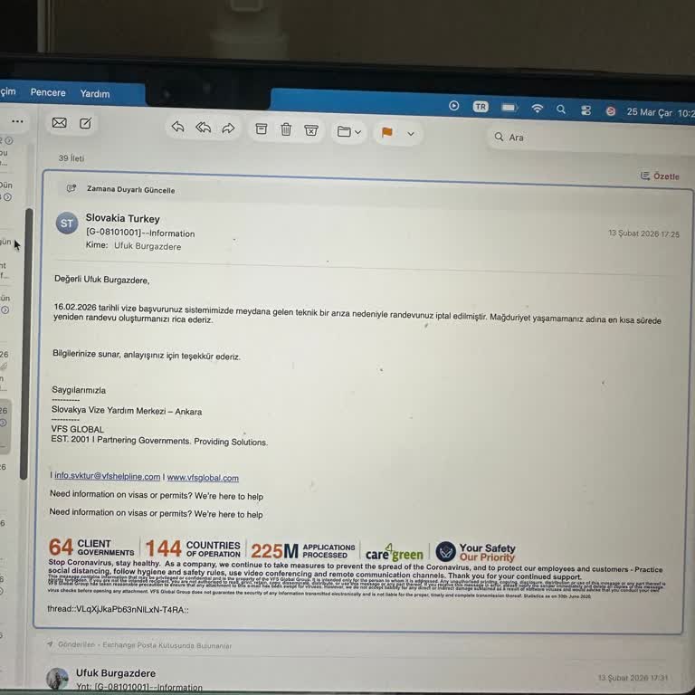 VFS Global Teknik Arıza Nedeniyle Randevu İptali Ve Yeni Randevu Bulamama Sorunu