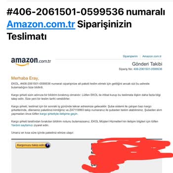Yanıltıcı Kargo Bildirimi Ve Teslim Edilmemiş Amazon Siparişi Acil Çözüm Talebi