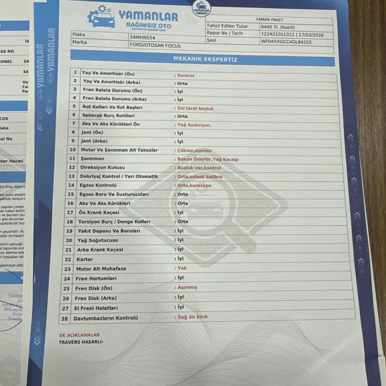 Ekspertiz Şanzıman Arızasını Görmedi, Müşteri Mağdur