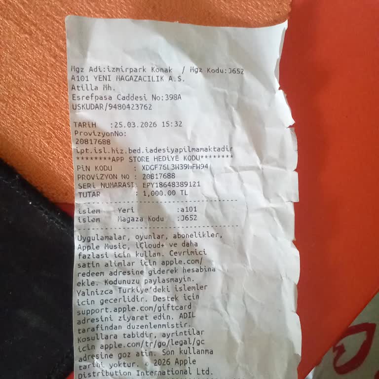 Geçersiz Google Play Kodu Nedeniyle A101’den 1000 TL İade Talebi