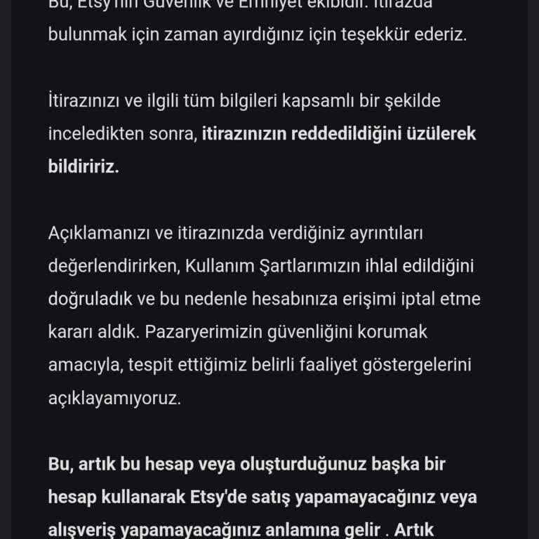 Etsy Mağazam Kapatıldı, İş Ortaklığından Destek Alamadım