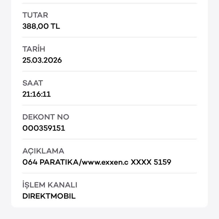Exxen Üyeliği İptal Edilemediği İçin Kartımdan Çekilen 388 TL Ücretin İadesi Talebi
