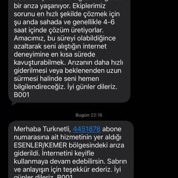 İnternet Sorunu Çözülmedi SMS Bildirimleri Yalancı Ve Sesli Destek Çalışmıyor