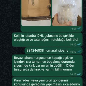 Patlamış Turşu Paketi Ve İletişimsizlik Nedeniyle İade Talebi
