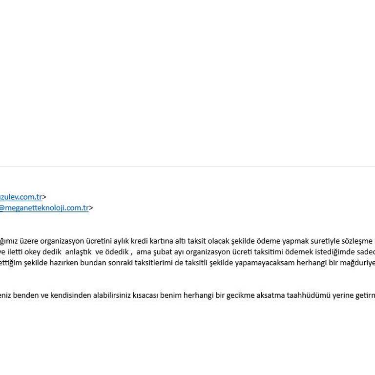 Organizasyon Ücreti Tek Çekim Zorunluluğu Ve İade Talebi