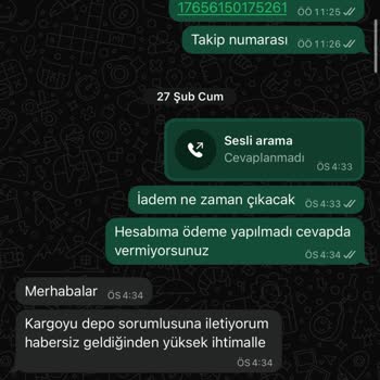 İade Edilen 4.141 TL'nin Gecikmesi Ve Şirketin Cevapsız Tutumu