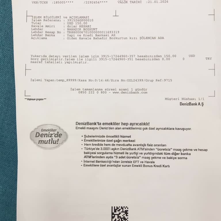 Yapı Ve Kredi Bankası'ndan SWIFT Transferinde Komisyon Ve Vergi Kesintisine İade Talebi