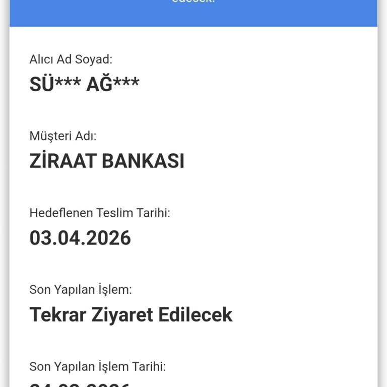 Ziraat Bankası Kartı Teslim Edilmedi Ve Tarih Değiştirildi